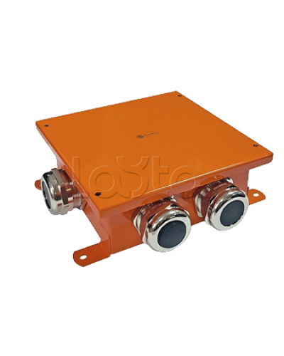 SMB120 Коробка металлическая, огн. E-110,о/п 120х120х60, 4 метал. гермоввода, IP66, 10P, (1,5-10 мм2), цвет оранж. Экопласт (56364) в Липецке Распределительные коробки Pintop.ru