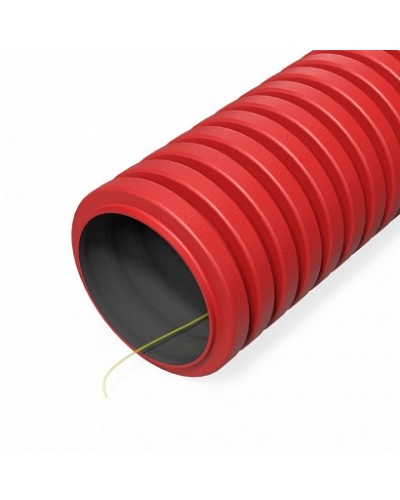 Труба гофрированная двустенная ПНД гибкая тип 450 (SN29) с/з красная d40 мм (150м/уп) Промрукав (PR15.0269) в Липецке Труба гофрированная Pintop.ru