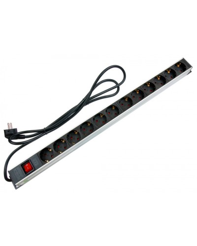 Блок на 12 розеток EU для 19 шкафов Cabeus PDU-12P-2EU в Липецке Блоки розеток Pintop.ru