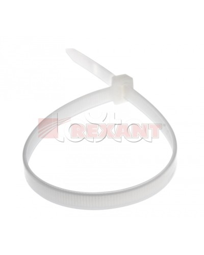 Хомут-стяжка нейлоновый 8х450 мм белый (100шт/уп) REXANT 07-0450-8 в Липецке Стяжки-хомуты Pintop.ru