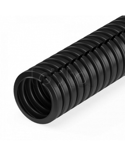 Труба гофрированная ПП безгалогенная (HF) разрезная черная dвн 5,0 мм, dнар 7,2 мм (50м/уп) Промрукав (PR02.0294) в Липецке Труба гофрированная Pintop.ru
