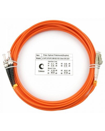 Шнур оптический duplex LC-ST 62,5/125 mm 5м LSZH Cabeus FOP-62-LC-ST-5m в Липецке Патч-корды оптические Pintop.ru