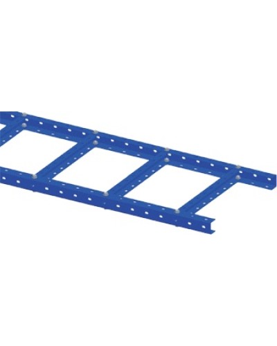 Лоток лестничный, прямая секция шириной 400 мм, сталь, 2.5 метра, серый LANMASTER LAN-LTS400-GY в Липецке Кабельные лотки Pintop.ru