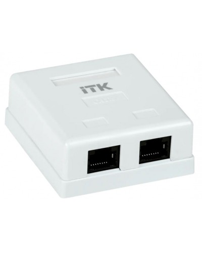 ITK Настенная информационная розетка RJ-45, кат.6, 2-порта (CS2-1C6U-22) в Липецке Коннекторы Pintop.ru