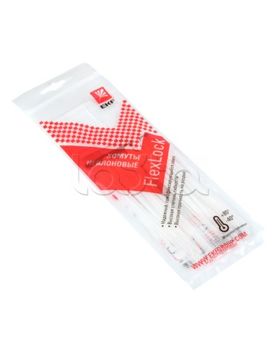 Хомут P6.6 стандартный (б), 2.5x150 (100шт) FlexLock PROxima EKF (plc-fl-ctsw-2.5x150) в Липецке Стяжки-хомуты Pintop.ru