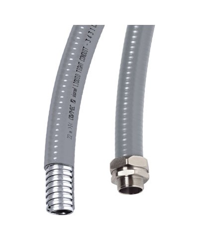 Металлорукав DN 15мм в гладкой ПВХ изоляции, Dвн 15,5 мм, Dнар 21,0, IP66, 50 м, цвет серый DKC 6070R-16 в Липецке Крепежные изделия Pintop.ru