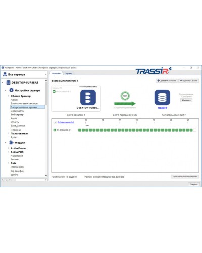 ПО для синхронизации архива 1-го любого видеоканала с другого сервера DSSL TRASSIR NetSync в Липецке Системы видеонаблюдения Pintop.ru