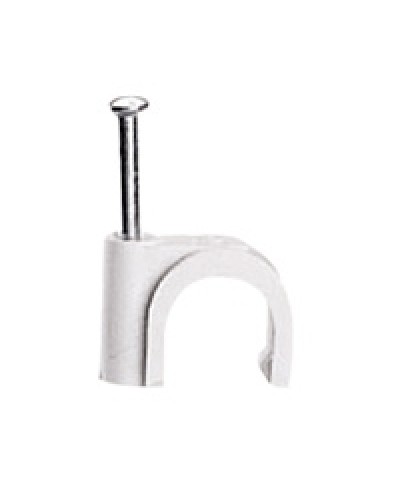 Скоба пластиковая с гвоздем, д.3 - 5 мм (200 шт/уп) в Липецке Крепежные изделия Pintop.ru