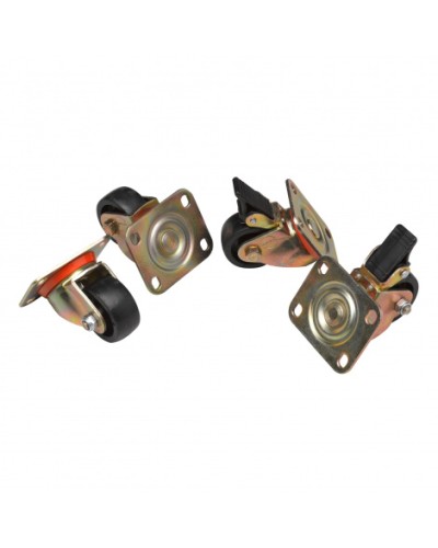 Комплект роликов, 2 шт с тормозом, 2 обычных, нагрузка 150 кг на ролик Datarex DR-460000 в Липецке Ролики для шкафов и стоек Pintop.ru