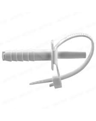 Стяжкa нейлоновая 150 x 8,0 мм, с дюбелем ø8 мм, белая (упак. 50 шт) REXANT (07-0176) в Липецке Стяжки-хомуты Pintop.ru