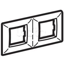 Рамка двухместная, белый RAL 9010, 4М, BRAVA DKC (75012W)