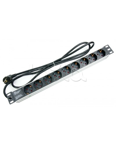 Блок на 9 розеток EU горизонтальный для 19 шкафов Cabeus (PDU-9P-2EU) в Липецке Блоки розеток Pintop.ru