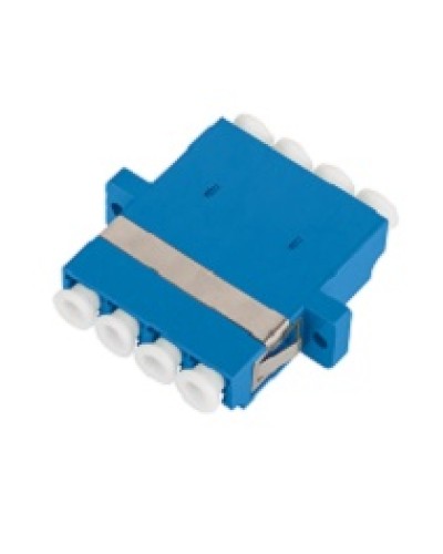 Адаптер NIKOMAX волоконно-оптический, соединительный, одномодовый, стандарта OS2, LC/UPC-LC/UPC, квадро, пластиковый, без шторки, с фланцами, синий, уп-ка 2шт. в Липецке Проходные адаптеры и розетки оптические Pintop.ru