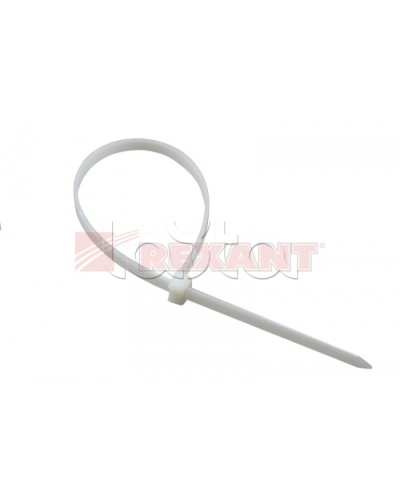 Хомут-стяжка нейлоновый, многоразовый 4x150 мм СКМ-150 белый (100шт/уп) REXANT 07-0159 в Липецке Стяжки-хомуты Pintop.ru