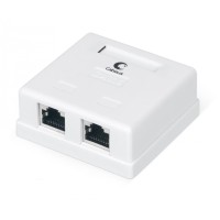 Розетка компьютерная RJ-45(8P8C), категория 6, экранированная, двойная, внешняя, Krone type Cabeus WS-8P8C-Cat.6-SH-2