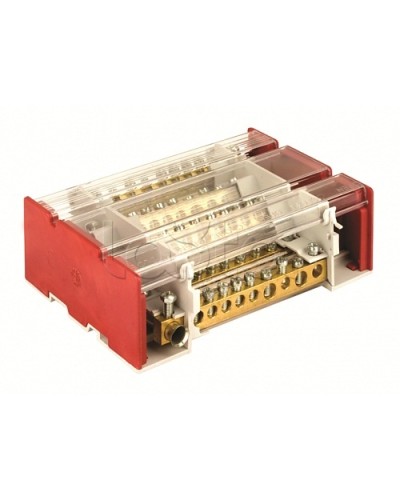 Блок распределительный на DIN рейку c выносной клеммой 4р 160А, 7х7мм 1х8мм 1х9мм 1х12мм DKC BD3160104 в Липецке Аксессуары для стоек и шкафов Pintop.ru