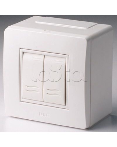 Коробка в сборе с 2-клавишным выключателем, коричневая DKC 10001B в Липецке Распределительные коробки Pintop.ru