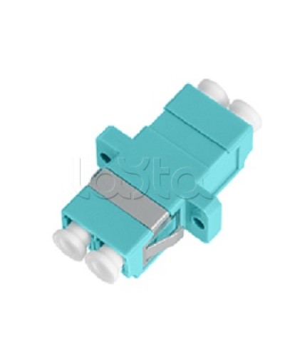 Адаптер NIKOMAX волоконно-оптический, соединительный, многомодовый, стандарта OM3, LC/UPC-LC/UPC, двойной, пластиковый, без шторки, с фланцами, аква, уп-ка 2шт. NIKOMAX (NMF-OA2M3-FN-LCU-LCU-AQ-2) в Липецке Проходные адаптеры и розетки оптические Pint
