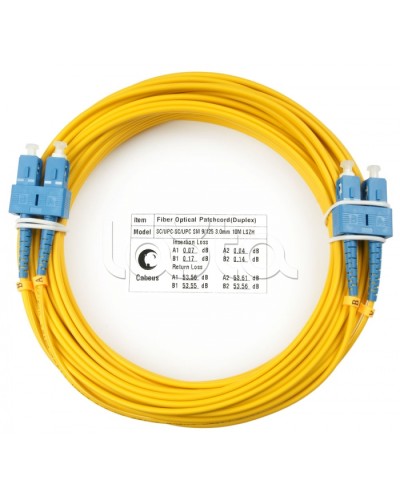 Шнур оптический duplex SC-SC 9/125 sm 20м LSZH Cabeus FOP(d)-9-SC-SC-20m в Липецке Патч-корды оптические Pintop.ru