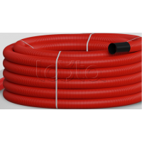 NR050 Двустен. труба ПНД гибкая откр. прокладки, SN26, с зондом, D50мм (50м) красн. Экопласт (801050HFR-UF-RD)