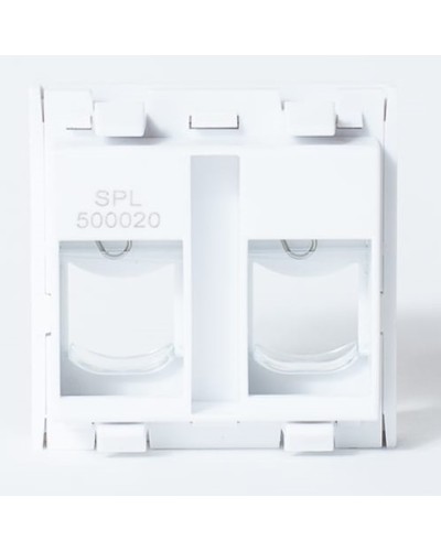 Лицевая панель45x45 мм, для 2 модулей Keystone SPL (500020) в Липецке Аксессуары для кабель-канала Pintop.ru