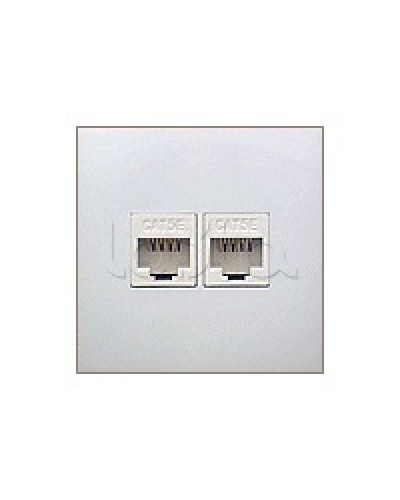 Накладка с суппортом розетки компьютерной и телефонной на 2 входа БЕЗ разъема LK60 Экопласт (866204-0) в Липецке Аксессуары для кабель-канала Pintop.ru