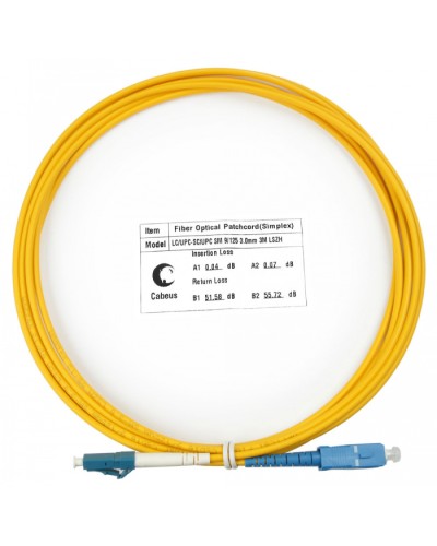 Шнур оптический simplex LC-SC 9/125 SM 3 м LSZH Cabeus FOP(s)-9-LC-SC-3M в Липецке Патч-корды оптические Pintop.ru
