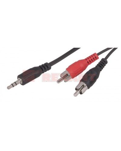 Шнур 3.5 мм стерео штекер - 2 RCA 1.5 м (10шт/уп) REXANT 17-4202 в Липецке Коннекторы Pintop.ru