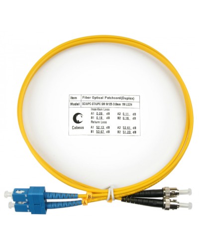 Шнур оптический duplex SC-ST 9/125 sm 1м LSZH Cabeus FOP(d)-9-SC-ST-1m в Липецке Патч-корды оптические Pintop.ru