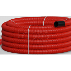 NR075 Двустен. труба ПНД гибкая откр. прокладки, SN16, с зондом, D75мм (50м) красн. Экопласт (801075HFR-UF-RD)