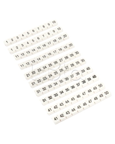 Маркеры для JXB-ST 2,5 NLPE с нумерацией 1-50 (100 шт.) EKF (zb-st-2.5-nlpe-1-50) в Липецке Клеммные колодки Pintop.ru