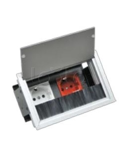 Люк настольный встраиваемый на 2 модуля (45х45мм) с крышкой, алюминий IP20 Экопласт 70042 в Липецке Системы лючков и колонн Pintop.ru