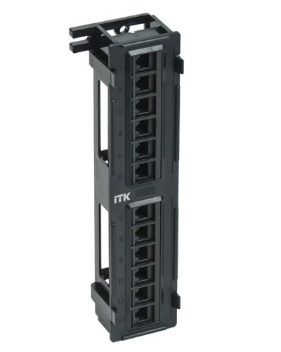 ITK Настенная патч-панель кат.5Е UTP, 12 портов (IDC Dual) (PP12-C5EU-D05) в Липецке Патч панель Pintop.ru