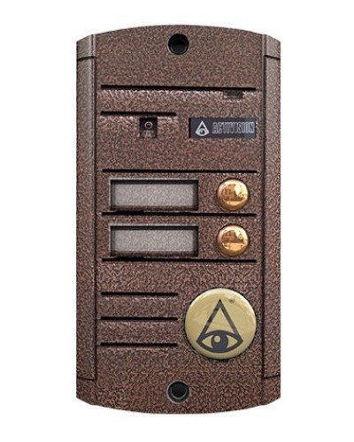 Видеопанель вызывная накладная цветная на 2 абонента Activision AVP-452 (PAL, медь) в Липецке Вызывные видеопанели малоабонентные Pintop.ru