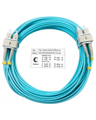 Шнур оптический duplex SC-SC 50/125 mm OM3 25м LSZH Cabeus FOP-50-SC-SC-25m в Липецке Патч-корды и пигтейлы Pintop.ru