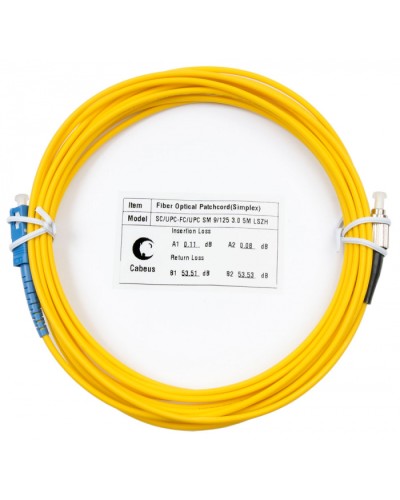 Шнур оптический simplex SC-FC 9/125 SM 5 м LSZH в Липецке Патч-корды оптические Pintop.ru