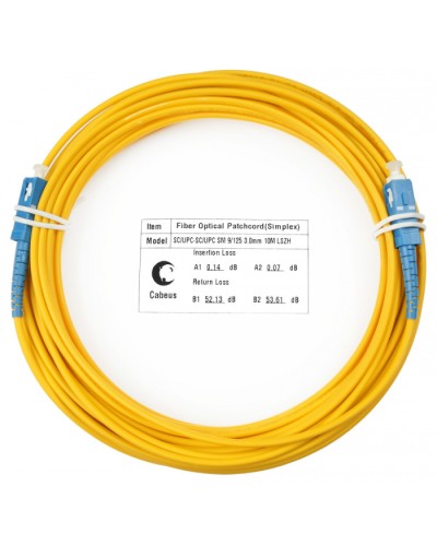 Шнур оптический simplex SC-SC 9/125 sm 20м LSZH Cabeus FOP(s)-9-SC-SC-20m в Липецке Патч-корды оптические Pintop.ru