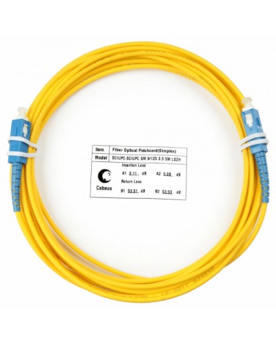 Шнур оптический simplex SC-SC 9/125 sm 7м LSZH Cabeus FOP(s)-9-SC-SC-7m в Липецке Патч-корды оптические Pintop.ru