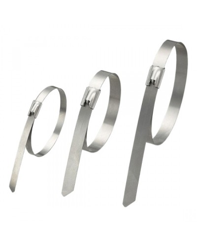 Стяжка неразъемная стальная, коррозионно-стойкая (нержавеющая сталь 304L), 150x4.6x0.3мм, (100 шт) в Липецке Стяжки-хомуты Pintop.ru