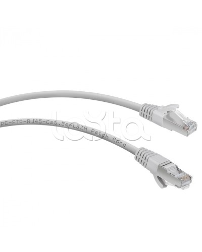 Патч-корд FTP, категория 5е, 1 м, LSZH, экранированный, серый Cabeus PC-FTP-RJ45-Cat.5e-1m-LSZH в Липецке Патчкорды (медные) Pintop.ru