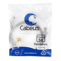 Патч-корд 2xRJ-45/8P8C UTP кат.5е (1 м) Cabeus PC-UTP-RJ45-Cat.5e-1m-BL