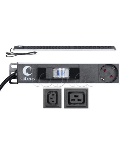 Блок розеток Cabeus PDU-16-14C13-10C19-B-C14 в Липецке Блоки розеток Pintop.ru