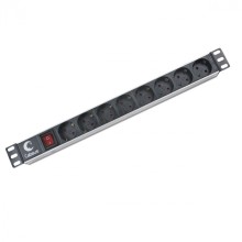Блок на 8 розеток EU горизонтальный для 19' шкафов Cabeus PDU-8P