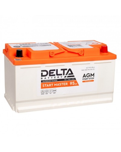 Аккумуляторная батарея 12 - 95 DELTA START MASTER 95 Ah AGM в Липецке Электротехническое оборудование Pintop.ru