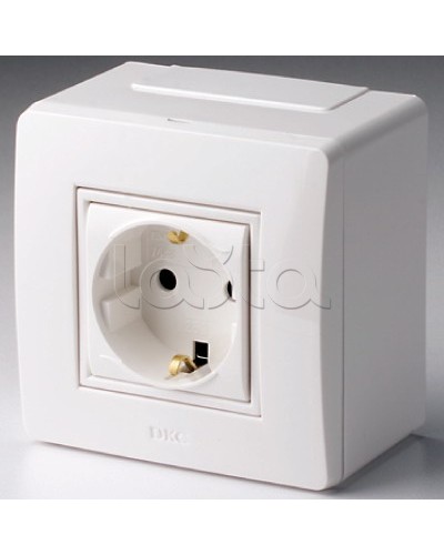Коробка в сборе с силовой розеткой, белая DKC 10482 в Липецке Распределительные коробки Pintop.ru