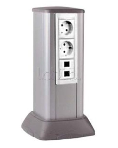 Миниколонна алюминиевая, 0.35м, цвет белый DKC 19532 в Липецке Аксессуары для стоек и шкафов Pintop.ru