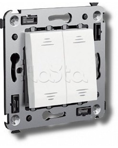 Выключатель двухклавишный в стену, Avanti, Ванильная дымка DKC 4405104 в Липецке Аксессуары для стоек и шкафов Pintop.ru