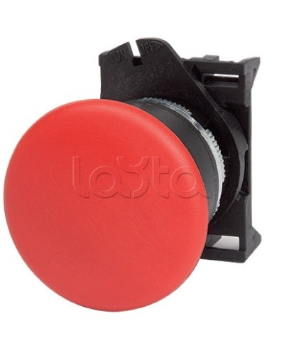 Кнопка грибовидная, прозрачная с фиксацией, красная д. 40 DKC ABHL1M4N в Липецке Аксессуары для стоек и шкафов Pintop.ru