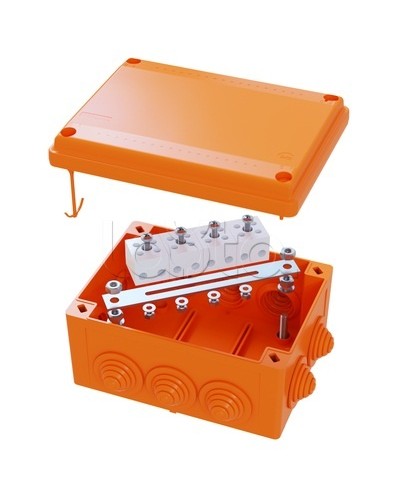 Коробка распределительная IP56, пластиковая с кабельными вводами и клеммниками 150х110х70мм DKC FSK21410 в Липецке Распределительные коробки Pintop.ru