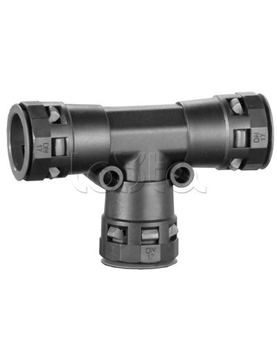 Тройник DN 12/12/12 мм, полиамид, цвет черный DKC PAT12N в Липецке Повороты, муфты, тройники Pintop.ru